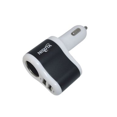 Cargador USB doble y toma encendedor 12V para auto 3.1A NISUTA - NSCO13U2
