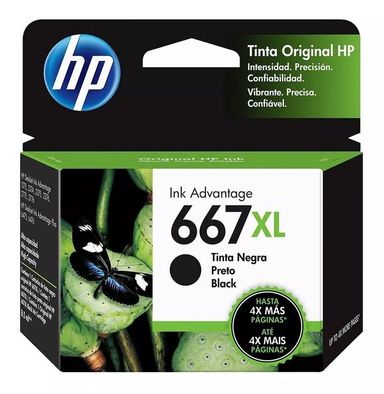 Cartucho de Tinta HP 667XL Negro Abedul