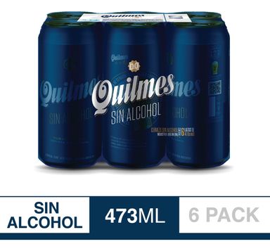 Pack x6 cervezas Lata 0.0% Rubia 473 mL Quilmes