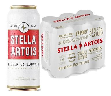 Cerveza Stella Artois Lata 473ml X 6 Unidades