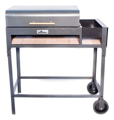 Chulengo A Leña Con Fogonero Enlozado Tromen Color Gris