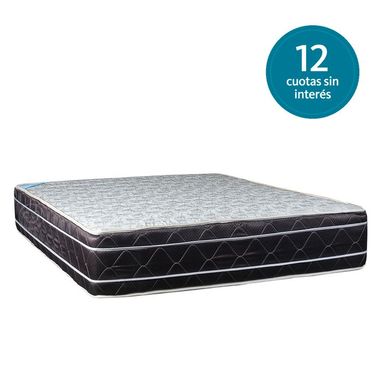 Colchon de Espuma Maxiking Zafiro 2 Plazas y Media 140x190x30cm de Alta Densidad Con Doble Europillow Tela de Jackard Gris
