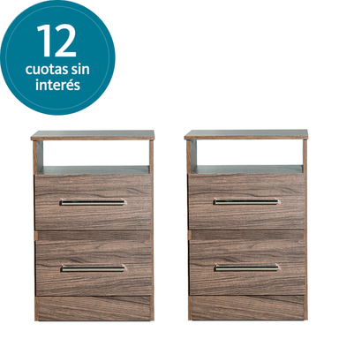 Combo Minimalista 2 Mesas de Luz Maximo Fortaleza Modernas Dakota