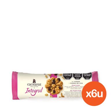 Combo Galletita Integral Cachafaz Avena y Pasas x 225 g x 6 un