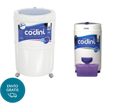 Combo  Lavarropas Silent 4054 + Secarropas Innova - CODINI Blanco