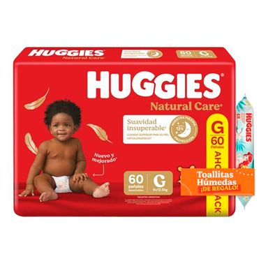 Combo Natural Care G Ahorrapack 60u + Toallitas Humedas La Sirenita 48u