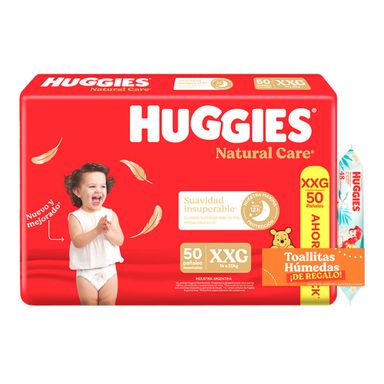 Combo Natural Care Xxg Ahorrapack 50u + Toallitas Humedas La Sirenita 48u
