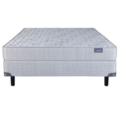 Conjunto Sommier y Colchon de Espuma Inducol Linea Dorada 2 Plazas y Media 140x190x20cm De Alta Densidad Extra Firme Tela Jackard Matelasseado Gris