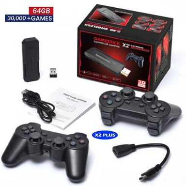 Consola Game Stick 4K Modelo X2 Original con 2 Joysticks Inalámbricos + 25 mil games