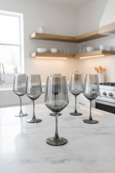 Copas Deliglass Rayada Gris 400ML 6Un -s/d-