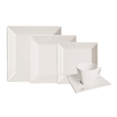 JUEGO VAJILLA X 20 PIEZAS QUARTIER BLANCO PORCELANA