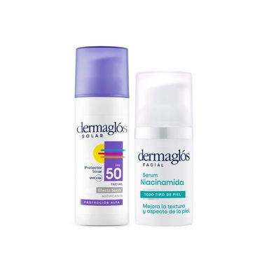Dermaglos Set Solar Efecto Seco Fps 50 + Serum Niacinamida