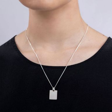 Dije Carmín Medalla Mini Memory Rectangular 17 x 14mm de Plata 925 SS