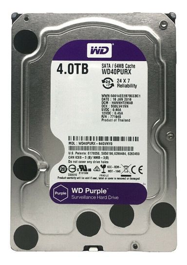interno Western Digital WD Purple WD40PURX 4TB púrpura