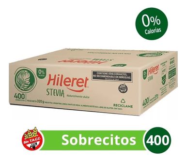 Edulcorante Hileret Stevia 400 Sobres
