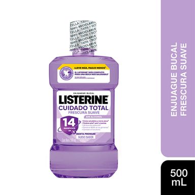 Enjuague Bucal Listerine Cuidado Total Frescura Suave Sin Alcohol 500ml