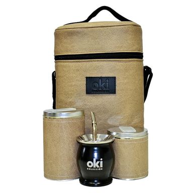 Equipo de mate Premium sin termo ecocuero Marron