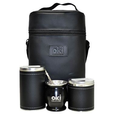 Equipo de mate Premium sin termo ecocuero Negro