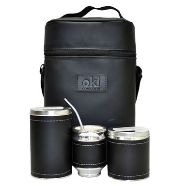 Equipo de mate sin termo ecocuero Negro