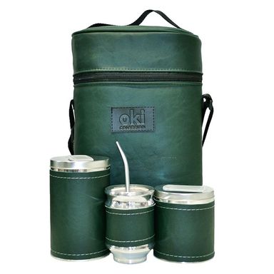 Equipo de mate sin termo ecocuero Verde