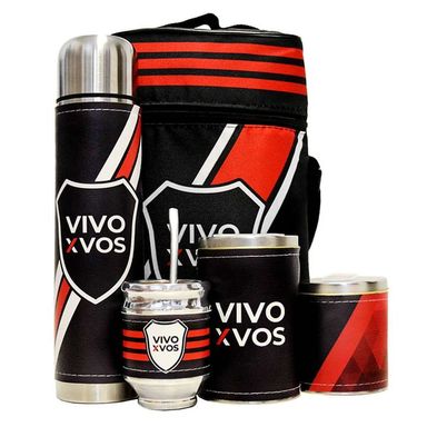 Equipo de mate river plate negro