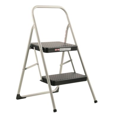 Escalera Plegable 2 Escalones 72x38,5 Cm Metal Gris Cotidiana