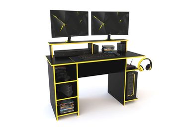 Escritorio Gamer Delos Con Alzado DGA02 1,40M Negro/Amarillo