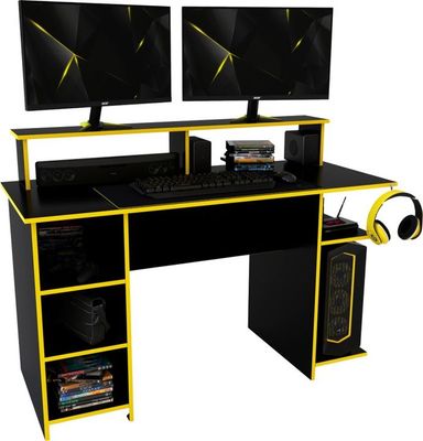 Escritorio Gamer Delos Dga02 Negro - Amarillo