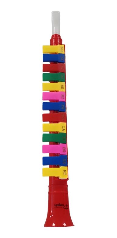 Flauta Melodica Parquer 13 Notas Roja Teclas Colores