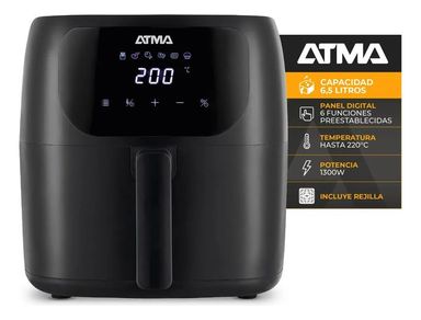 Freidora De Aire Digital Sin Aceite Atma Pro Fr60arbp 6,5l Color Negro