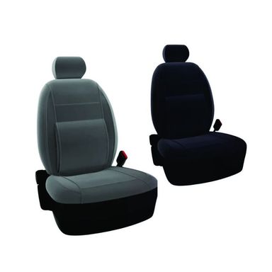 Funda Cubre Asiento En Pana Con Soporte Lumbar Negro