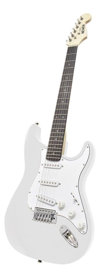 Guitarra eléctrica Newen ST st newen de lenga blanca laca poliuretánica con diapasón de palo de rosa