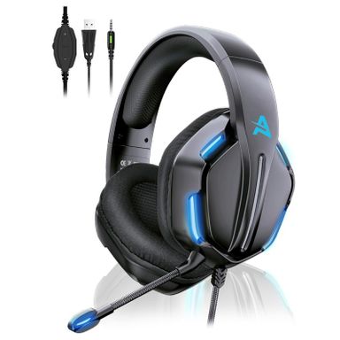 Headset gamer Aimzone negros RGB sonido envolvente cable 3.5 AZ702