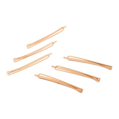 Hebillas para Pelo Wav Diseño Pinza Metal Doradas x 6 un