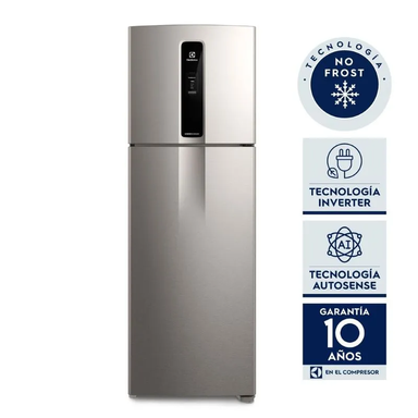 Heladera Electrolux Top Freezer No Frost Inverter Plata 408L