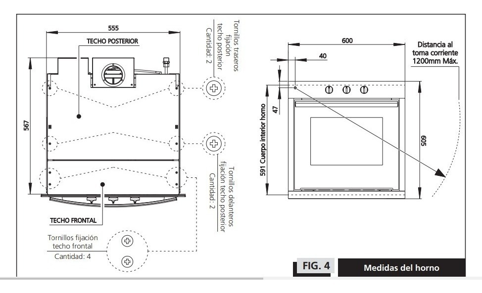 Horno Empotrable A Gas Con Grill El Ctrico Multigas Orbis Apo L Acero Negro V En