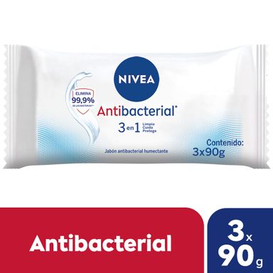 Jabón Humectante Antibacterial 3 En 1 Para Todo Tipo De Piel Nivea 3 X 90 Gr.