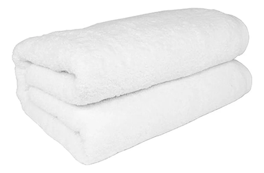 Juego de toalla y toallon 500 grs Polipluma Blanco