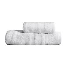 Juego De Toalla Y Toallon Danubio Classic 100% Algodon Color Blanco