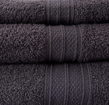 Juego De Toalla Y Toallon Danubio Classic 100% Algodon Negro Topo
