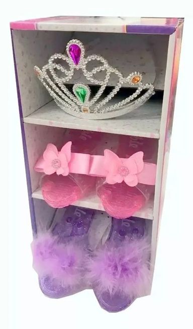 Juliana Set De Princesa 2 Pares Zapatitos Y 1 Corona