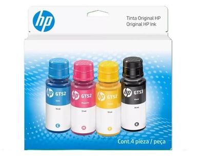 Kit 4 Tintas Para Impresora Hp Gt53 Y Gt52 Combo 4 Botellas