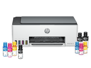 Kit de Impresora Multifuncional HP Smart Tank 580 + Botella De Tinta HP GT53 Negro + Botellas De Tinta HP GT52 Magenta, Cian y Amarillo