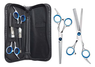 Kit Tijeras Barberia Libercam STIJ-120 De Pulir/De Corte Plateado