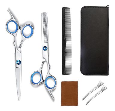 Kit Tijeras De Peluqueria Profesionales Barberias Estuche