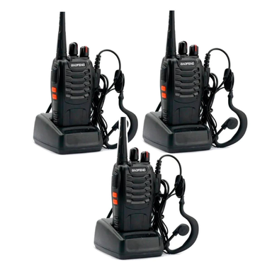 Kit x3 Radios Movil Handy Baofeng BF-888S Antena VHF UHF 16 Canales