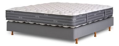 Sommier 2 Plazas 140x190 Resortes Linea Privelle La Cardeuse Color Gris