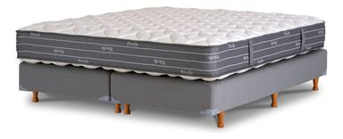 La Cardeuse Privelle - Gris - Queen - 1.9 m - 1.6 m (Incluye: Con base dividida)