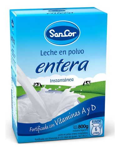Leche En Polvo Entera Marca Sancor X 800g