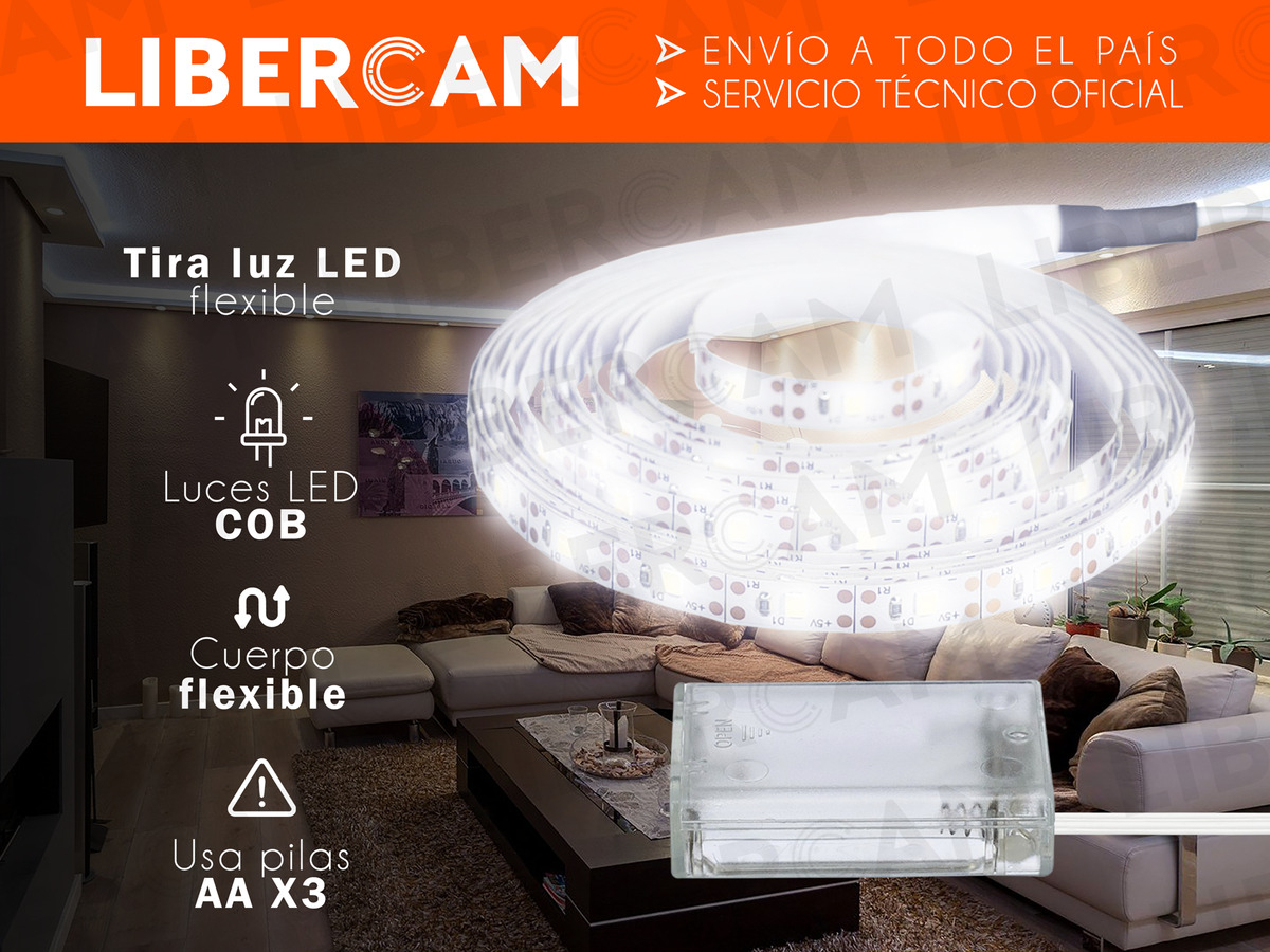 Luces Tira Led Mts Adhesiva A Pila Libercam Plt Flexible Color De